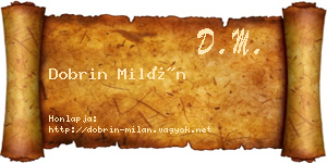 Dobrin Milán névjegykártya