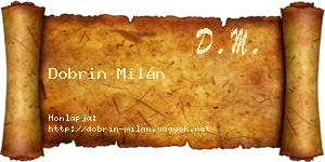 Dobrin Milán névjegykártya