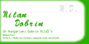 milan dobrin business card